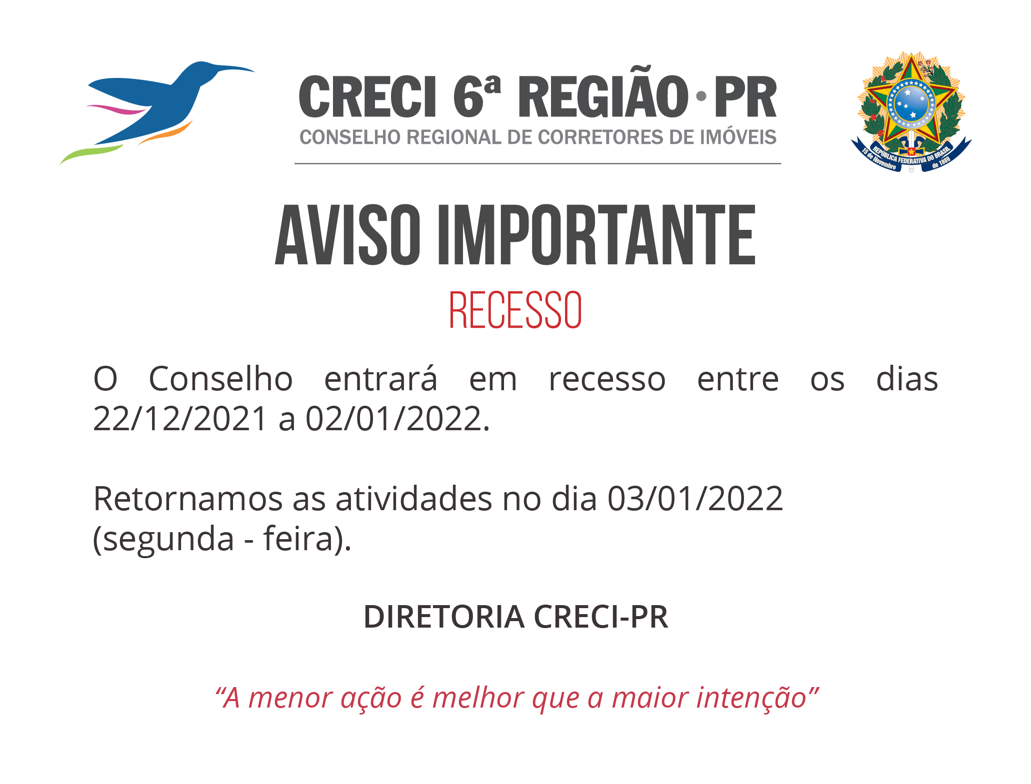 AVISO DE RECESSO 2021 01